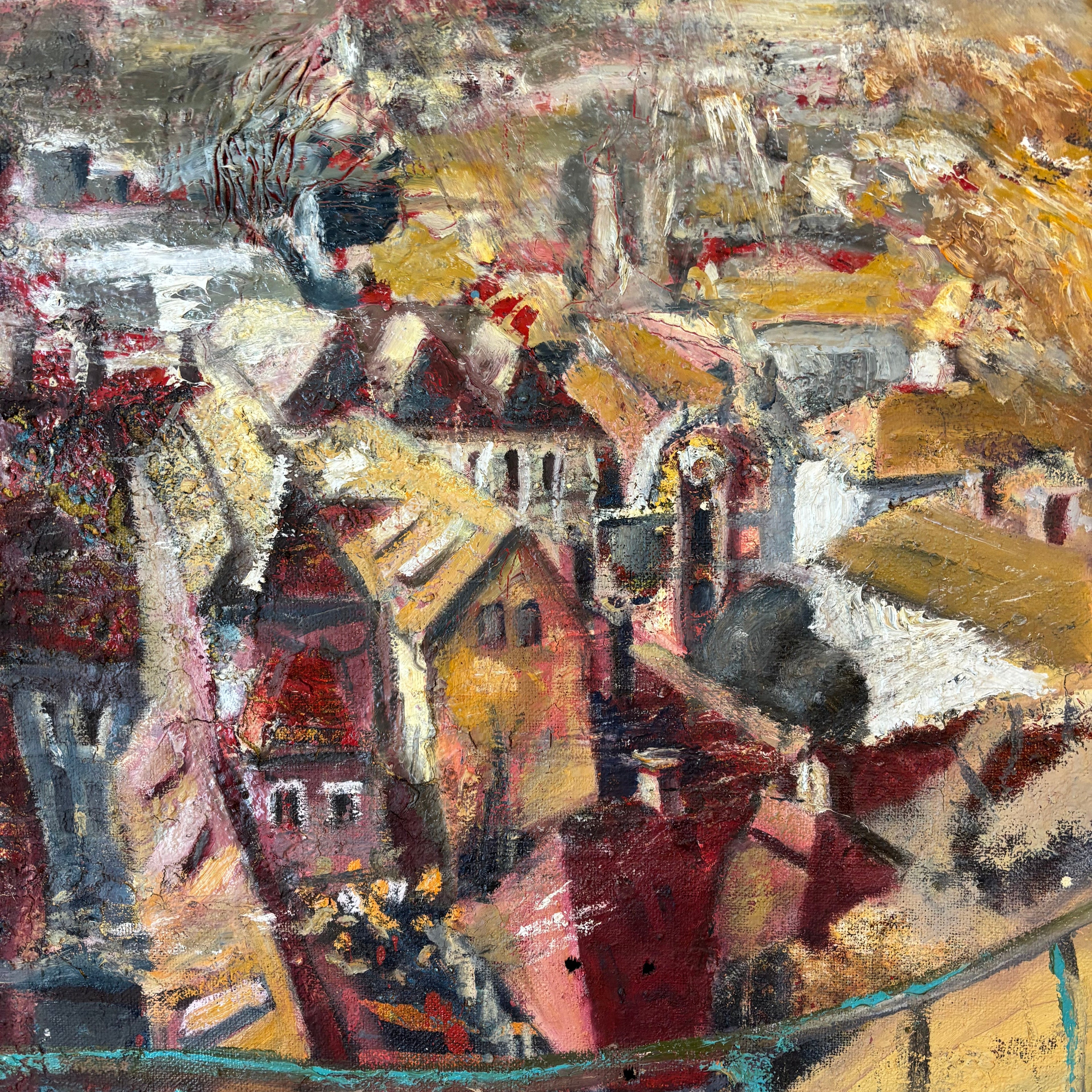 Abstract art with a mix of colors and textures